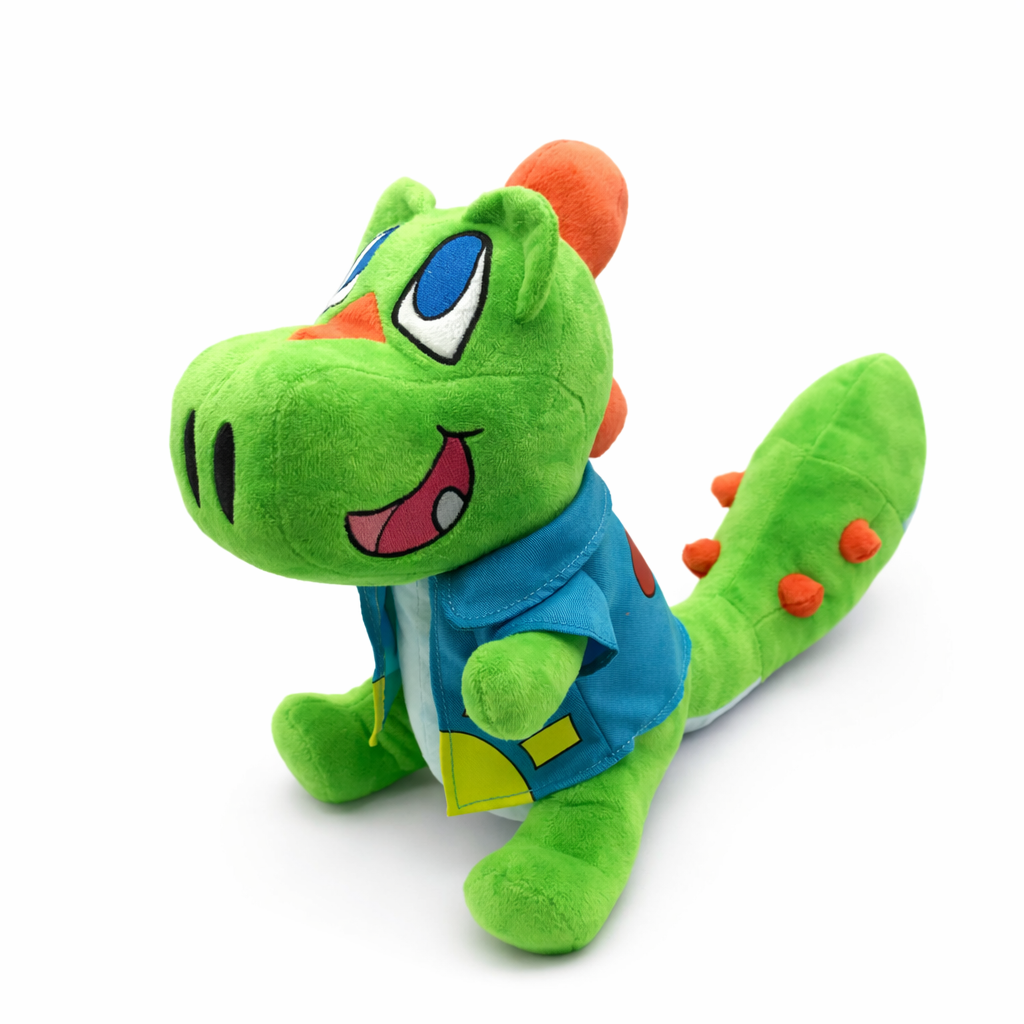 green crocodile custom character plush sample