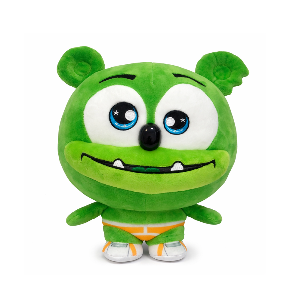 custom green mascot plush toy sample