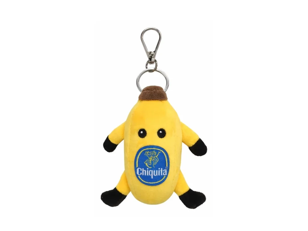 Custom banana plush keychain example