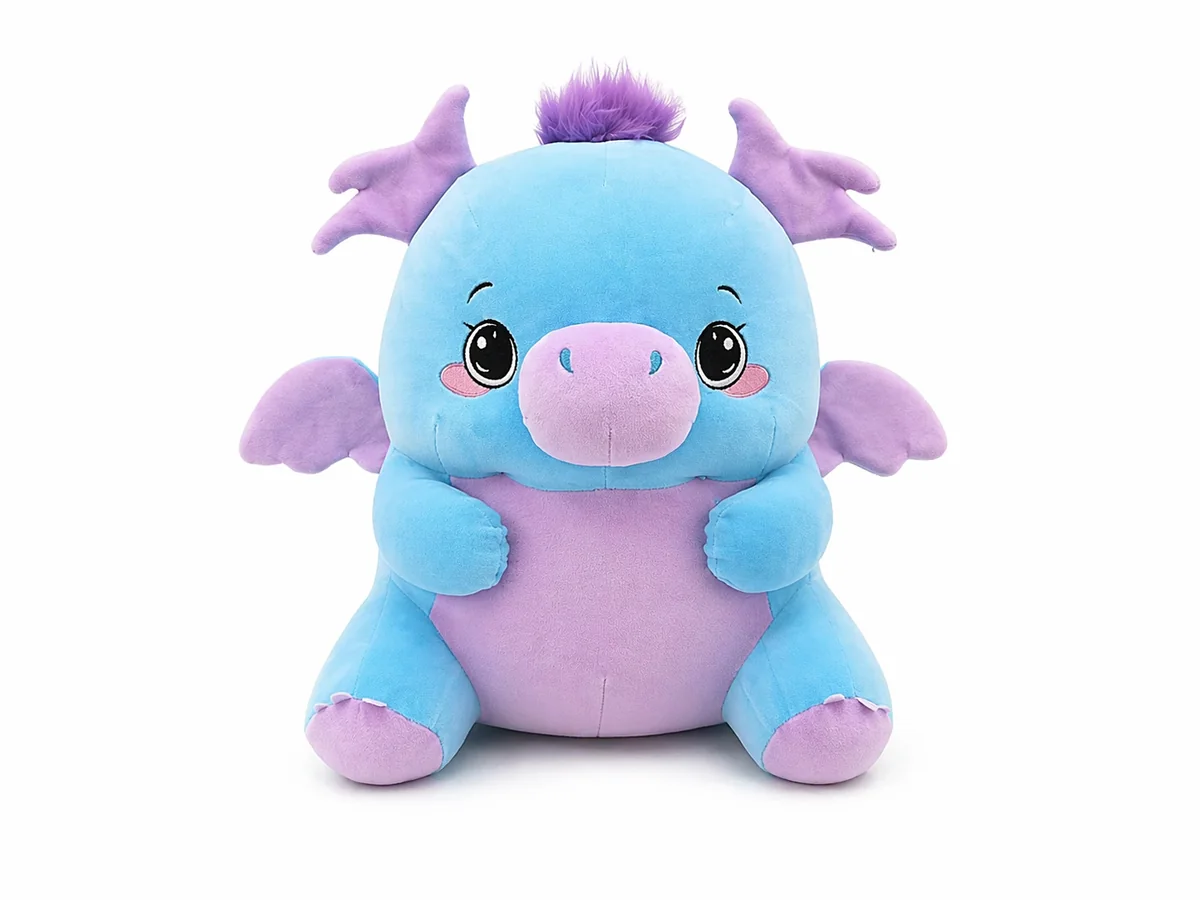 Custom blue dragon plush toy example