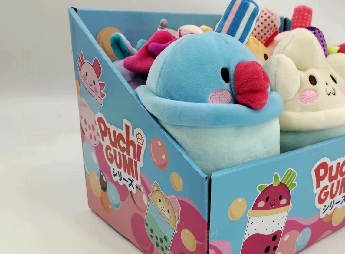 Example of PDQ display box packaging for small plush toys