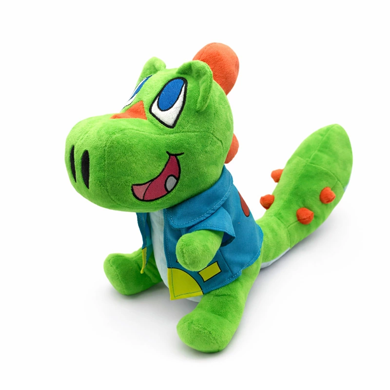 green crocodile custom character plush sample
